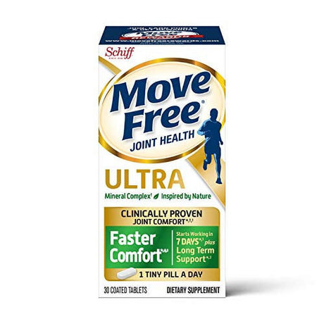 Calcium Fructoborate - Move Free Ultra Faster Comfort Joint Support Tablets (30 Count in a Box), for Clinically Proven Joint Comfort, 1 Tiny Pill per Day, Mineral Complex