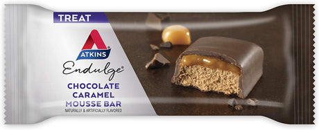 Atkins Endulge Chocolate Caramel Mousse Bar, Dessert Favorite, 1G Sugar, High in Fiber, 5 Count