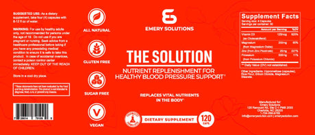 Emery Solutions Nutrient Replenishment - D3, Blood Pressure Support - 120 Capsules