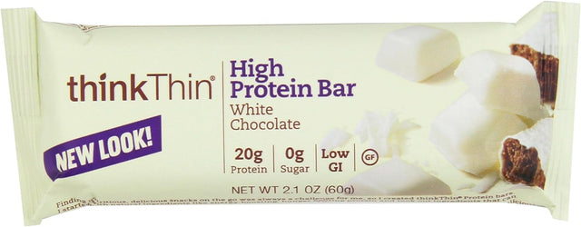 Think Thin! High Protein Meal Alternative Nutrition Bar, White Chocolate, 2.1 Ounce Bar (Pack of 10)