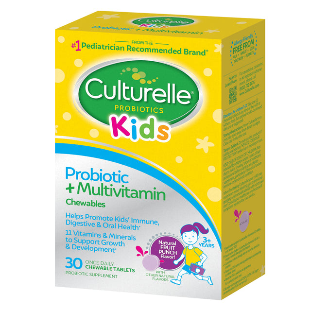 Culturelle Kids Probiotic + Multivitamin Chewable Tablets, 30 Ct