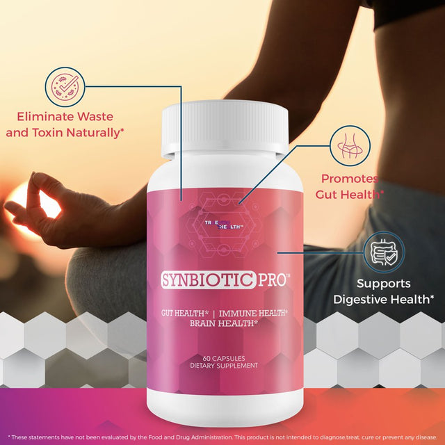 Synbiotic Pro - Our Best Daily Synbiotic Probiotics & Prebiotic - Gut Health - GI Synbiotics Probiotics - Pro Synbiotic Probiotic plus Prebiotic & Immune Support Vitamins - Synbiotics for Women & Men