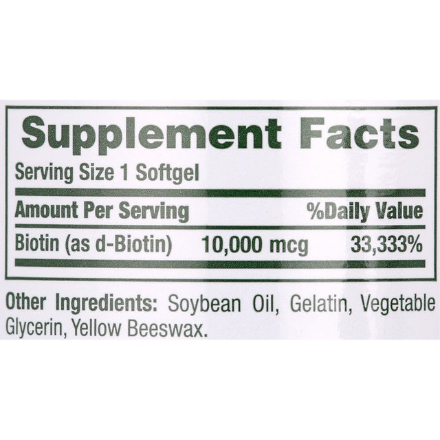 Nature'S Bounty Biotin 10,000 Mcg, 250 Ct.