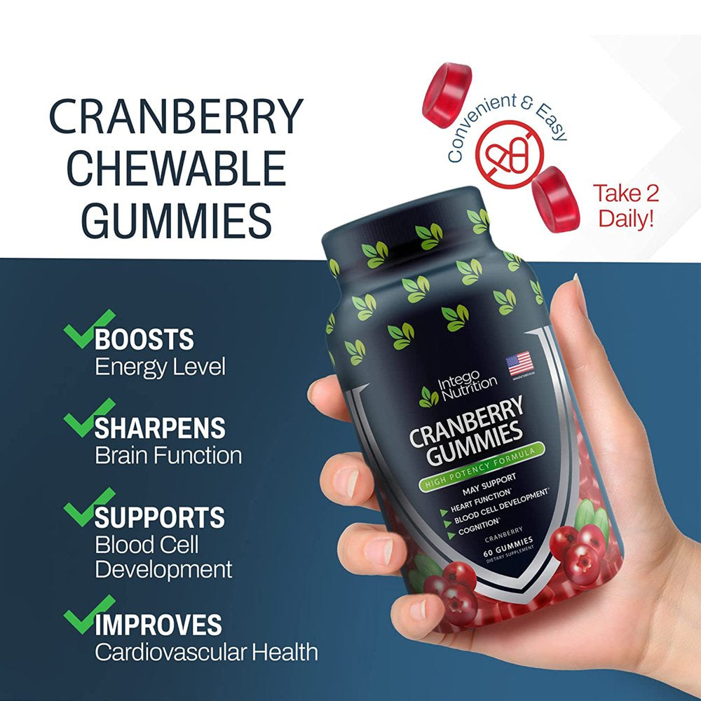 Intego Nutrition Cranberry Gummies for Urinary Health & Kidney Support ...