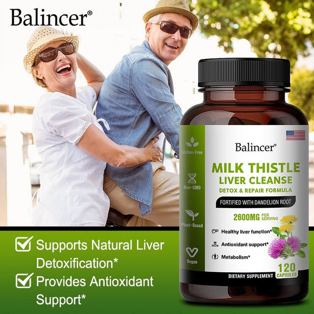 Balincer Liver Health Capsules – Liver Cleanse, Detox and Repair with Artichoke Extract, Milk Thistle, Dandelion Root, Zinc, Beetroot, Natural Nutrients