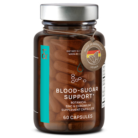 N°9 Sugar FIX - Blood Sugar Control Supplement - Cinnamon Capsules with Bitter Melon, Beta Glucan & Chromium - 60 Capsules - Vegan Glucose Support Supplement - Blood Sugar Diet - Made in Germany