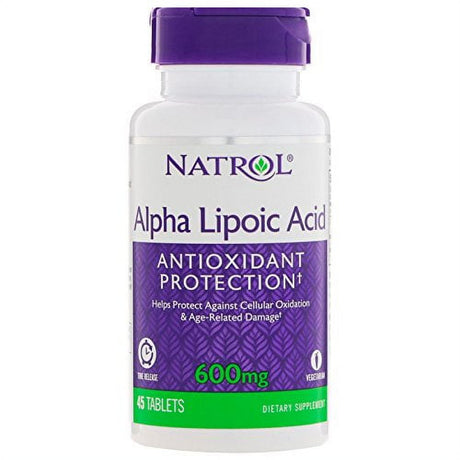 Natrol Alpha Lipoic Acid W/ Antioxidant Protection 600Mg, 45Ct, 2-Pack