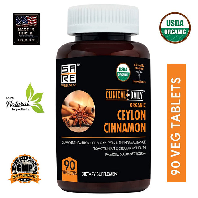 Clinical Daily Ceylon Cinnamon Bark Supplement Blood Sugar Support 90 Tablets