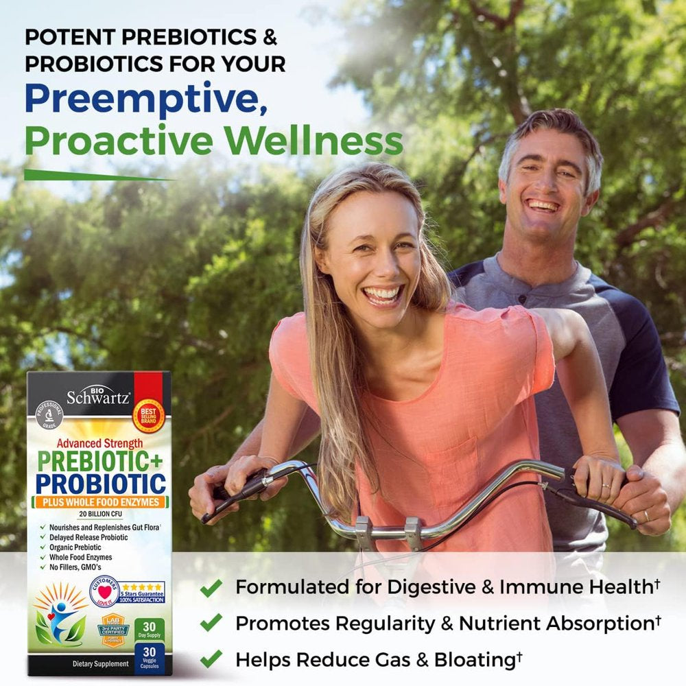 Bioschwartz Prebiotic + Probiotic Plus Whole Food Enzymes | For Comple ...