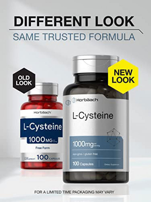 L Cysteine 1000Mg | 100 Powder Capsules | Non-Gmo, Gluten Free Supplement | by Horbaach