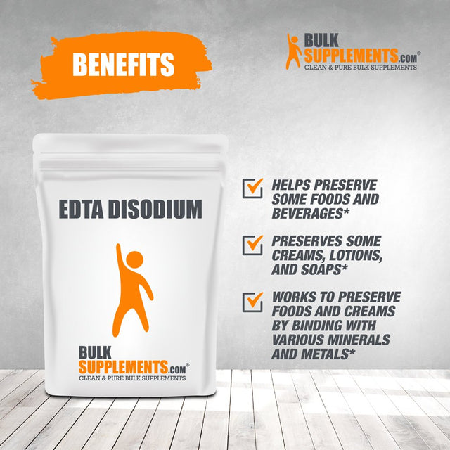 Bulksupplements.Com EDTA Disodium Powder - Water Softener - Kidney Support - Liver Support (500 Grams)