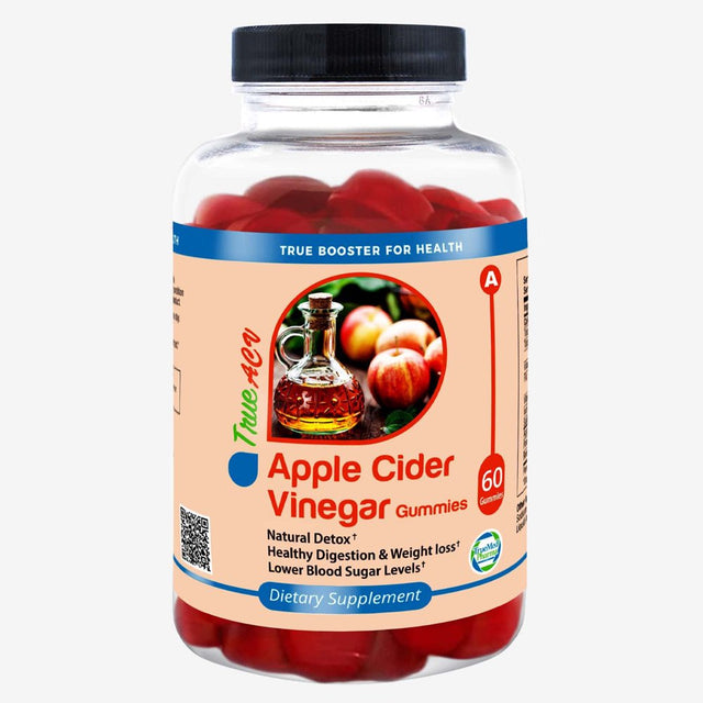 Truemed Apple Cider Vinegar Gummies Natural Detox Healthy Digestion and Weight Loss Lower Blood Sugar Levels Supplements 60 Gummies