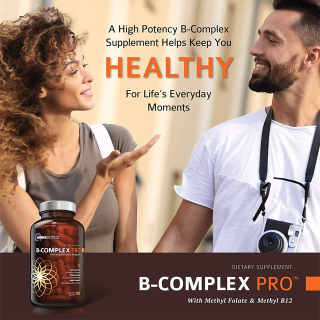 Vitamin B Complex PRO | High-Potency B Complex Vitamins with Methyl B12, Methyl Folate, and All B-Vitamins (B1, B2, B3, B5, B6, B7, B8, B9, B12) | Stress Relief & Energy Support | 90 Vegan Capsules