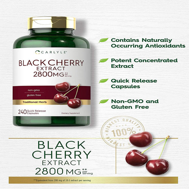 Black Cherry Extract | 2800Mg | 240 Capsules | by Carlyle