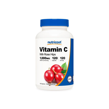 Nutricost Vitamin C with Rose Hips -- 1000 Mg - 120 Capsules