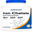 Nutricost Iron Supplement from Ferrochel Ferrous Bisglycinate Chelate, 18Mg, 240 Capsules