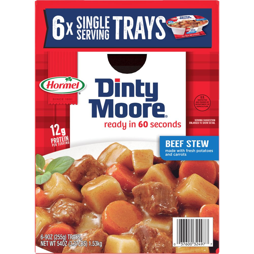 DINTY MOORE Beef Stew, Shelf Stable, 9 Oz Plastic Microwaveable Tray ...