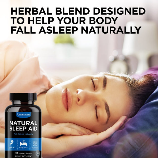 Natural Sleep Aid (Pack of 3) Capsules Supplement by Phi Naturals