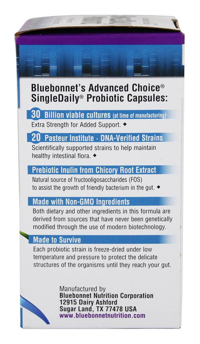 Bluebonnet Advanced Choice Single Daily Probiotic, 30 Billion Cfu, 30 Ct