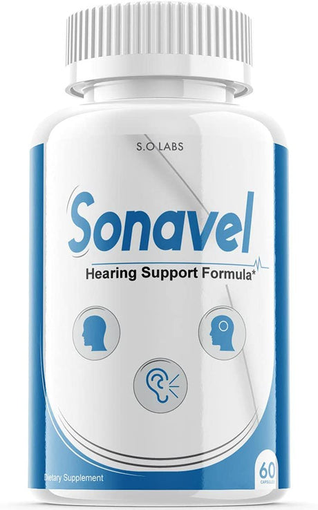 (1 Pack) Sonavel Supplement Pills- for Hearing Support Tinnitus - Premium Formula - White Color Pills and One Size - 60 Capsules