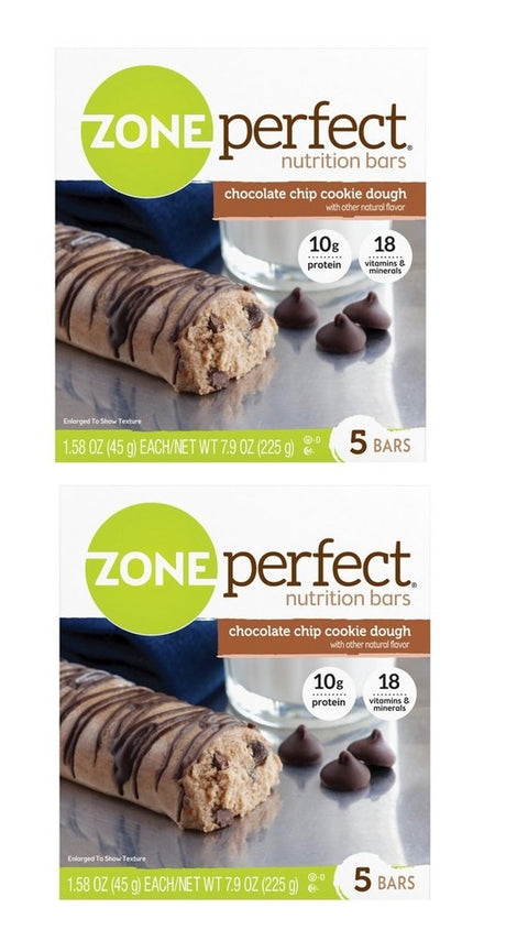 Zone Perfect Chocolate Chip Cookie Dough 5Ct (2 Pack)