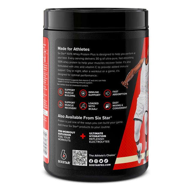 Six Star Pro Nutrition 100% Whey Protein Powder Plus, 30G Protein, Vanilla Cream, 1.81 Lbs