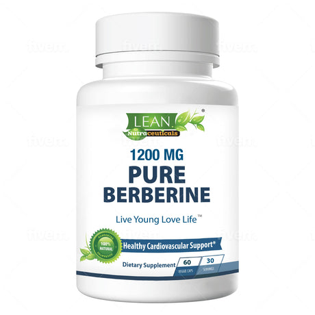 Lean Nutraceuticals Berberine 1200Mg 60 Capsules Supplement - Support Blood Sugar & Cholesterol Levels Already Whithin Normal Range