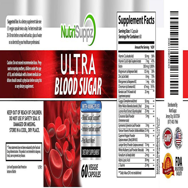 Regulate Your Blood Sugar with Nutrisuppz Blood Sugar Supplement - Achieve Optimal Glucose Balance for a Healthier You