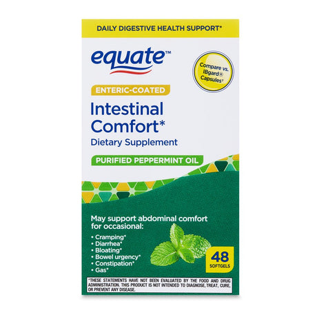 Equate Intestinal Comfort Softgels Dietary Supplement, 48 Count