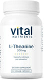 Vital Nutrients L-Theanine 200 Mg | Vegan Supplement | L Theanine Supports Normal Stress Levels and Cognitive Function* | Gluten, Dairy and Soy Free | 60 Capsules