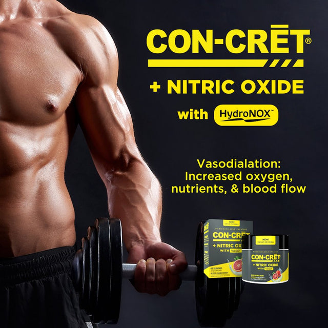 CON-CRET+ NITRIC OXIDE with Hydronox™, Blood Orange Berry Powder, Patented Creatine Hcl with Hydronox™ and Organic Beet Root Extract, Promotes Vasodilation, 40 Servings