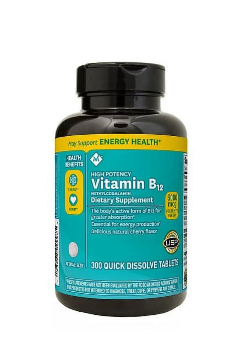 M.M. High Potency Vitamin B12 Methylcobalamin (300 Ct.)