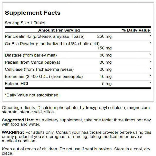 Swanson Digestive Enzymes - Promotes Digestive Health Support - Aids Healthy Digestion of Carbs, Proteins, and Fats - (90 Tablets)