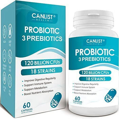 Probiotics CFU Potency Gut Health Women Men 60 Capsules