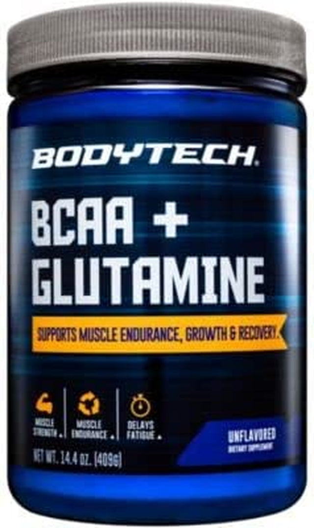 BODYTECH BCAA + Glutamine Powder - Unflavored (14.4 Oz./59 Servings)