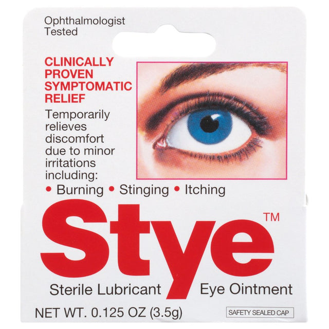 Stye Sterile Lubricant Eye Ointment, Ophthalmologist Tested, 0.125 Oz