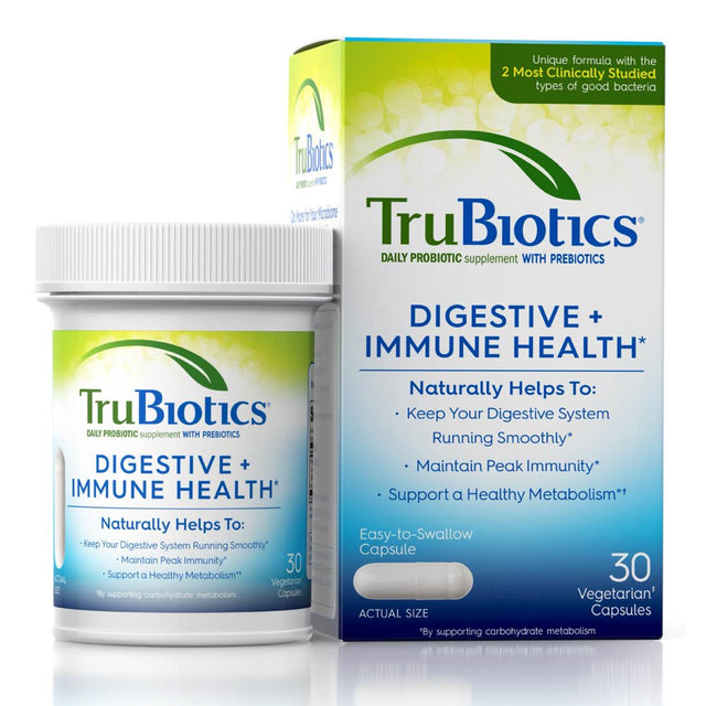 TRUBIOTICS, Daily Probiotic Supplement for Digestive Health, Men and Women, 30 Capsules