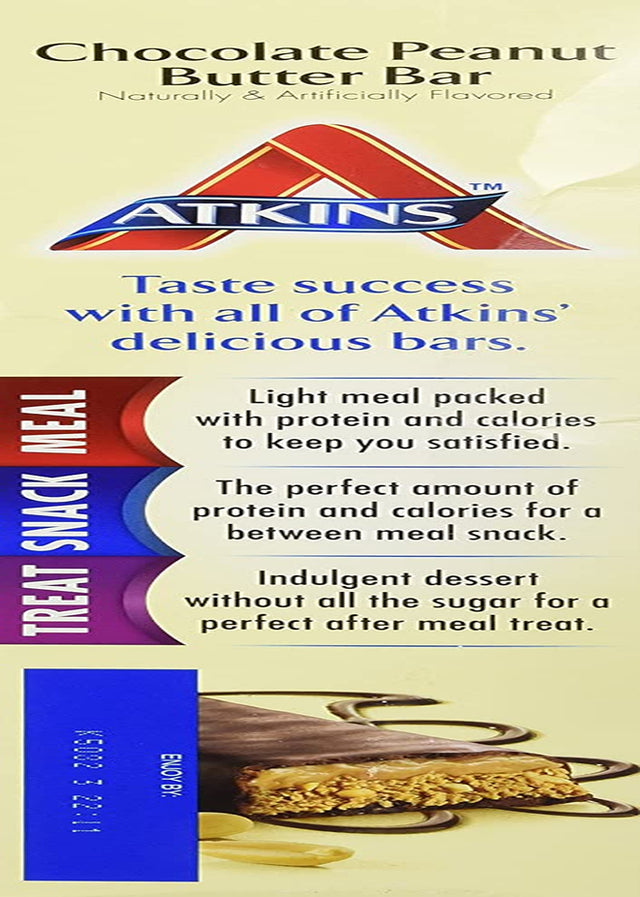 Atkins Meal Bars Chocolate Peanut Butter Pack,2.1 Ounce, 15 Count