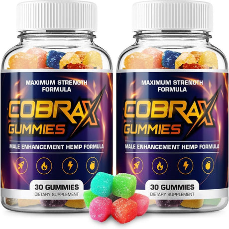 2 Pack Cobrax Gummies for Men - Official - Cobra X Advanced Formula Performance Gummy Maximum Strength Supprot Supplement 120 Gummies