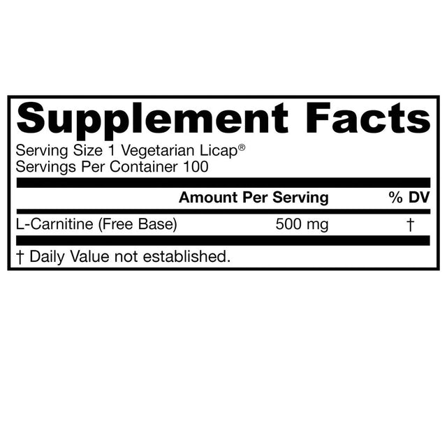 L-Carnitine 500Mg by Jarrow - 100 Liquid Capsules