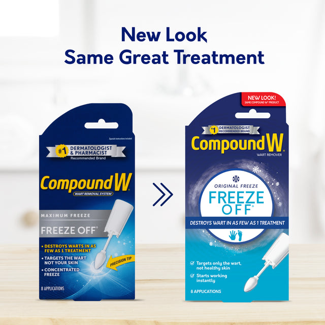 Compound W Freeze off Wart Remover, Common and Plantar Warts Removal, 8 Applications