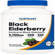 Nutricost Black Elderberry Vegetarian Capsules 575Mg (120 Capsules) - Gluten Free and Non-Gmo Supplement