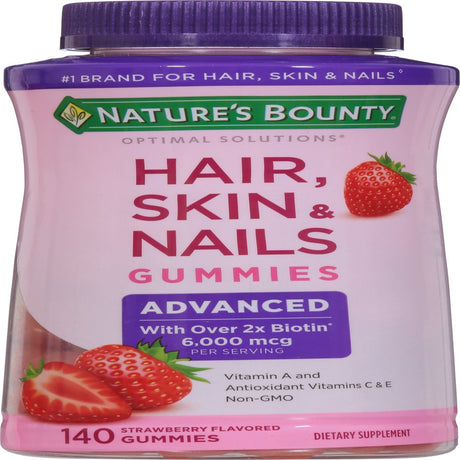 "Nature'S Bounty Optimal Solutions Advanced, Skin and Nails Vitamins with Biotin," 140 Gummies