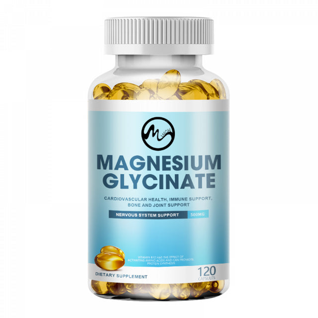 Minch Magnesium Glycinate Capsules 500Mg,With Vitamin D3 & Zinc Support Bone and Joint,Immune System,Heart Health,Help Sleep,120 Capsules