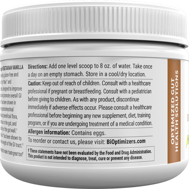 Biome Breakthrough by Bioptimizers: Leaky Gut Repair Powder, Vanilla, 150G