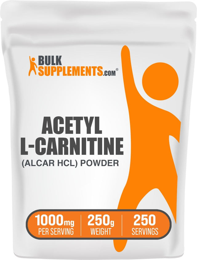 BULKSUPPLEMENTS.COM Acetyl L-Carnitine Powder - ALCAR Hcl, Carnitine Supplement, Acetyl L-Carnitine 1000Mg - ALCAR Powder, Unflavored & Gluten Free, 1000Mg per Serving, 250G (8.8 Oz)