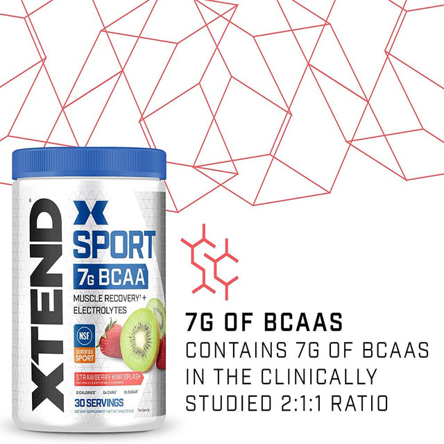 XTEND Sport BCAA Powder Strawberry Kiwi Splash - Electrolyte Powder for Recovery & Hydration with Amino Acids - 30 Servings