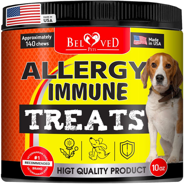 Dog anti Itch & Allergy Relief Chews - Dry Itchy Skin & Hot Spot Treatment with Probiotic, Omega 3 Oil - Immune Supplement & Seasonal Allergies Medicine for Dogs, Puppy - 140 Bites Made in USA