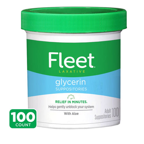 Fleet Laxative Glycerin Suppositories Adult Suppositories, 100 Count