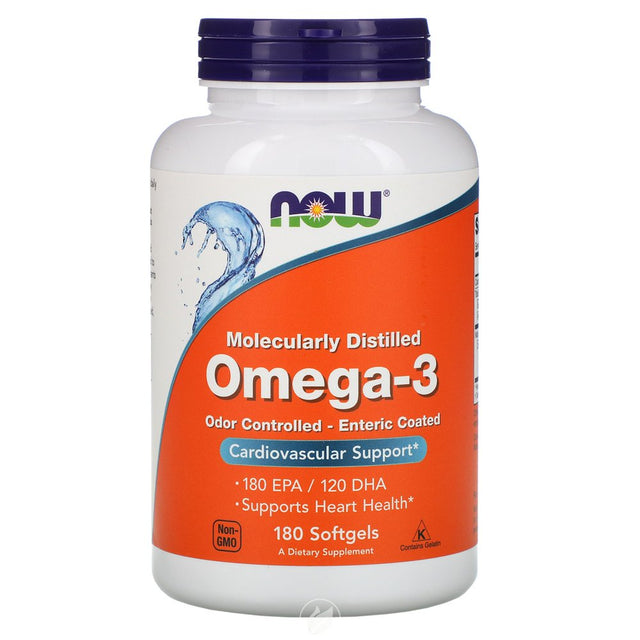 NOW Supplements Omega-3 Enteric 180 Sgels